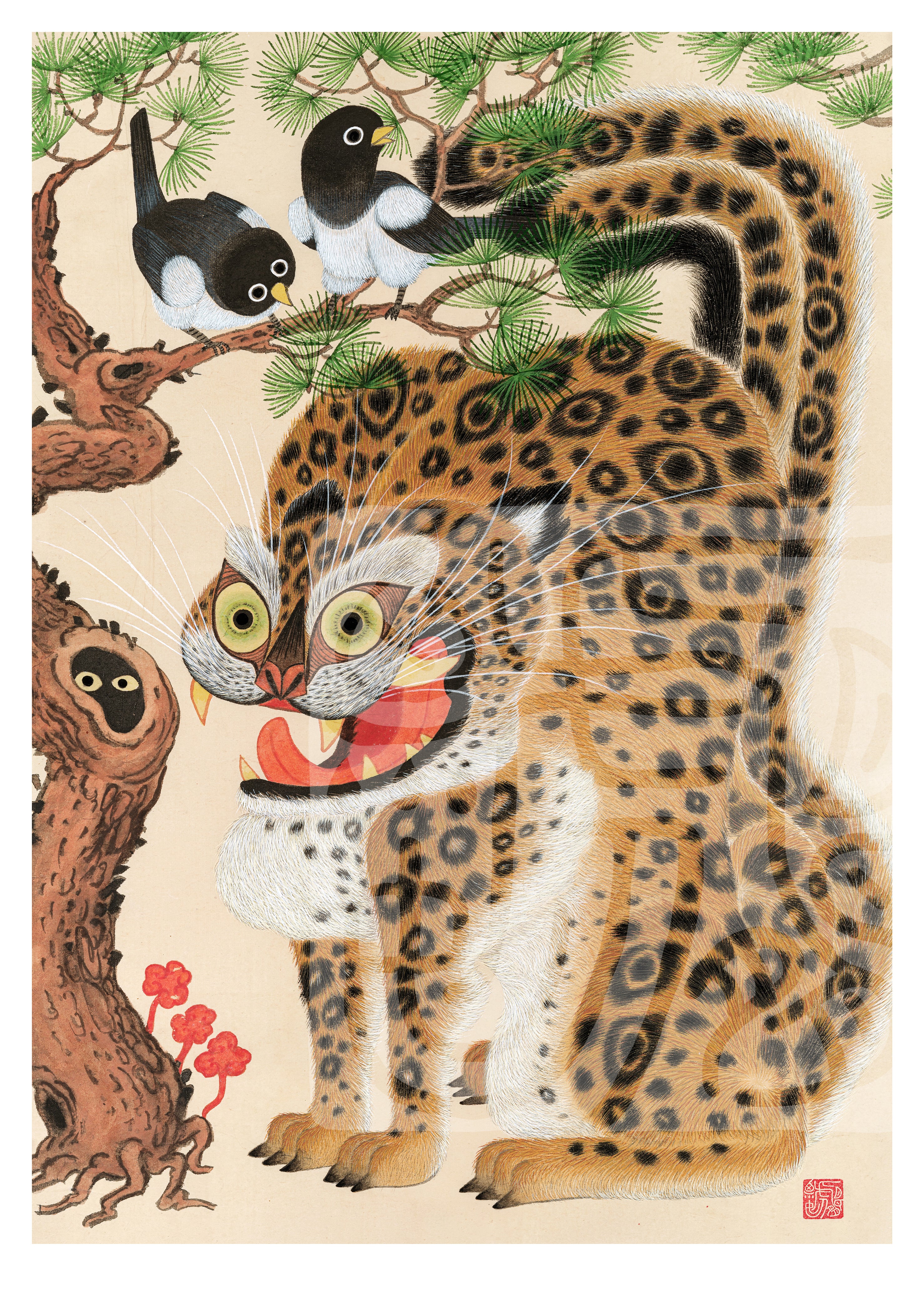 001. Limited Edition of Korean Tiger Art Print_Good News_ (1–60) 1st release