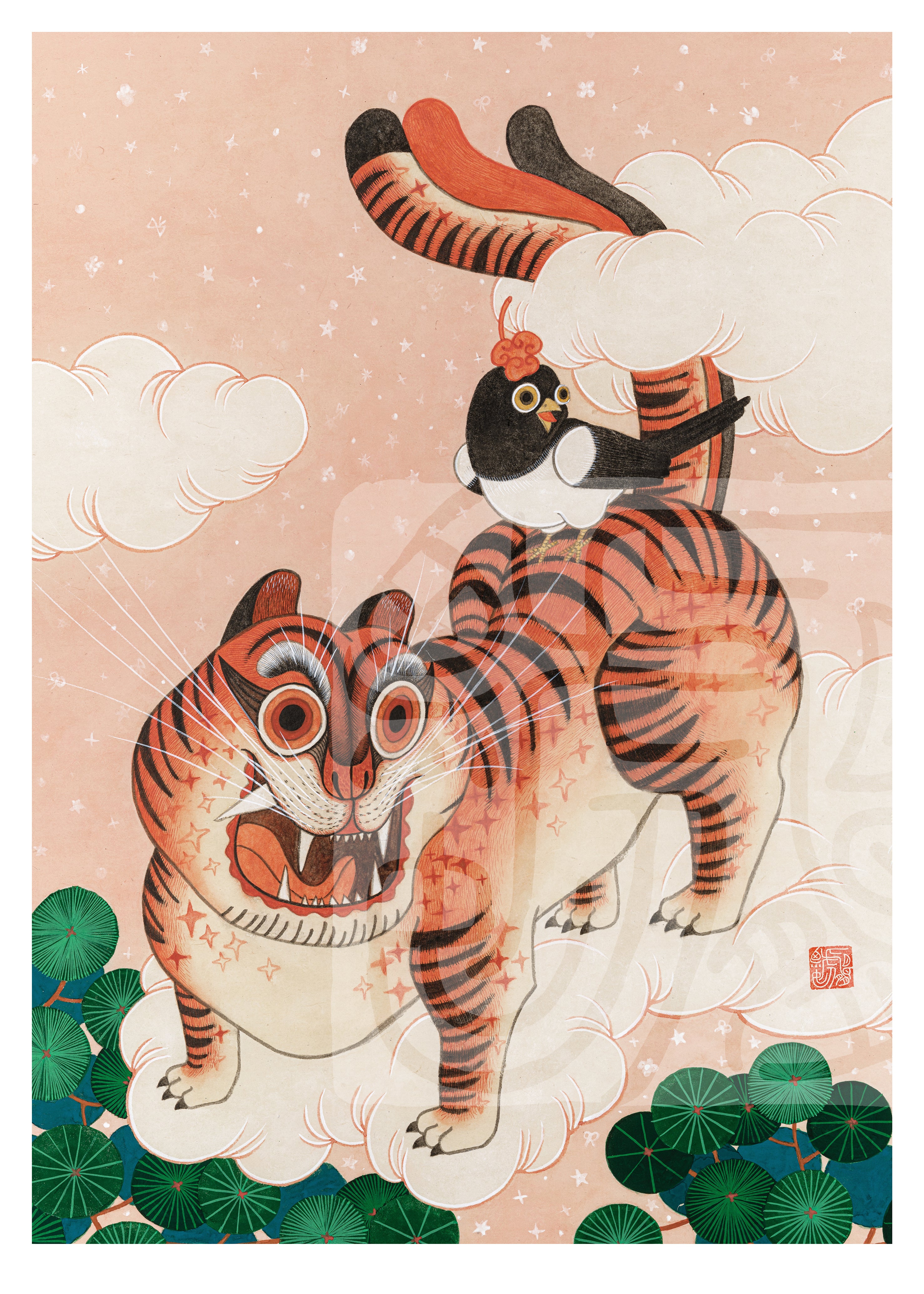 002. Limited Edition of Korean Tiger Art Print_Take a Walk (1–60) 1st release